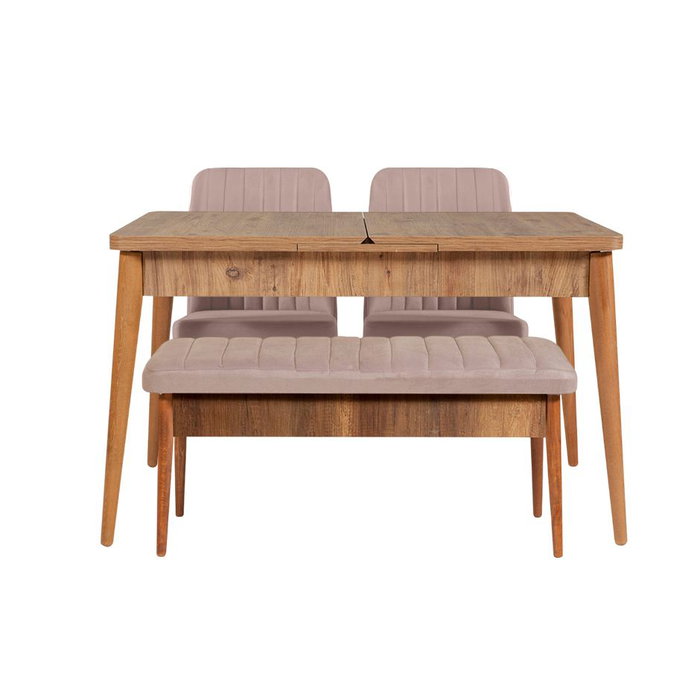 Hanah Home Vina 0900 Walnut Stone Juego de Comedor Extensible Hanah Home Vina 0900 Walnut Stone Juego de Comedor Extensible
